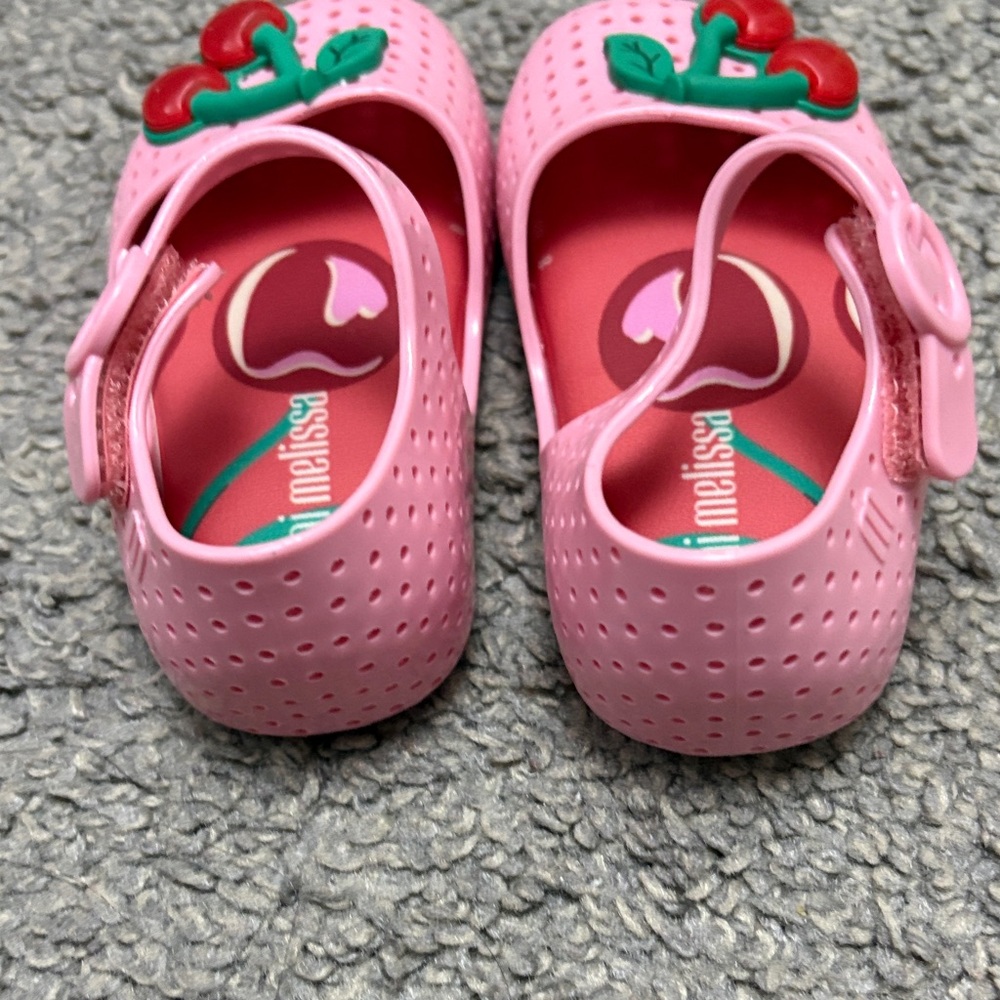 Mini Melissa Pink Cherry Jelly Mary Jane Sandals - Picture 2 of 3